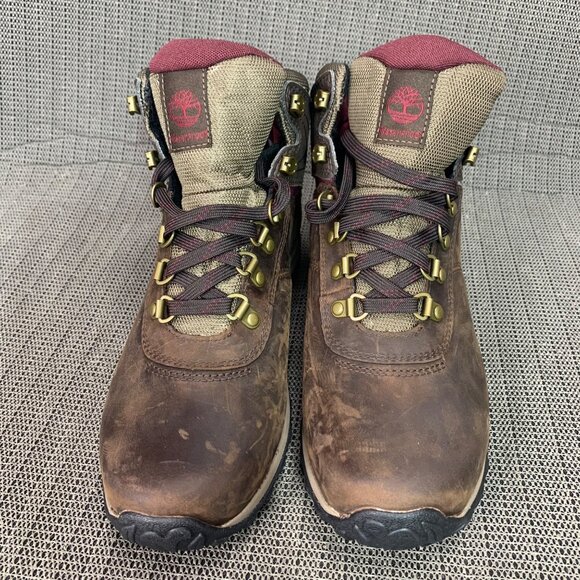 Timberland Norwood Womens Size 9.5M Brown/Red Mid Waterproof Hiking Boots - Picture 2 of 10